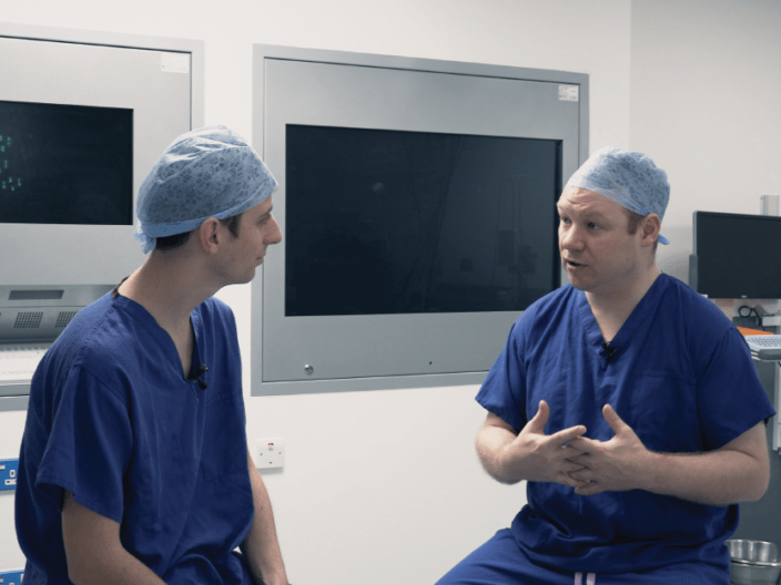 two surgeons talking