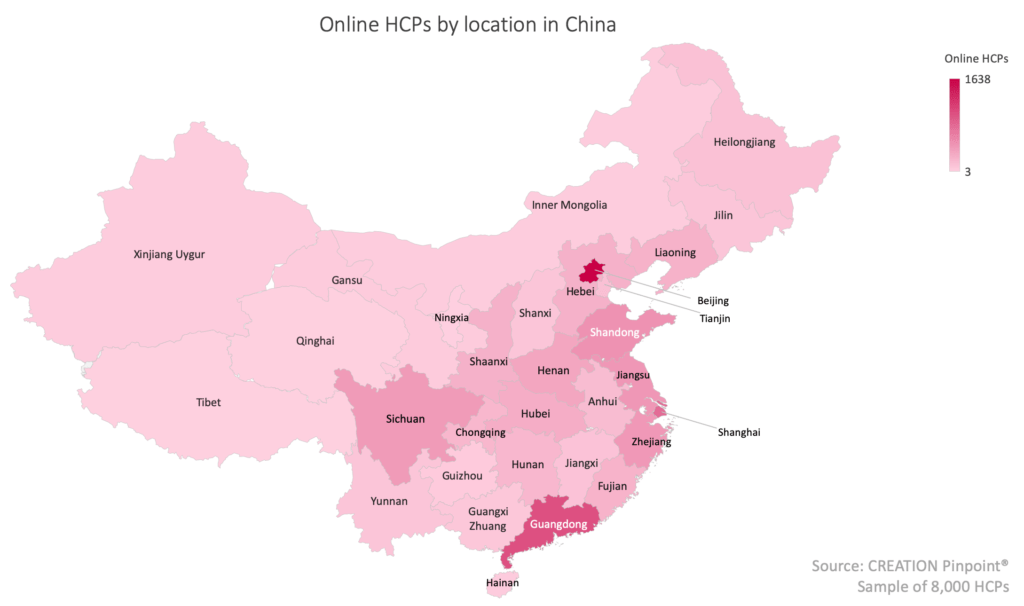HCPs in China are very active online