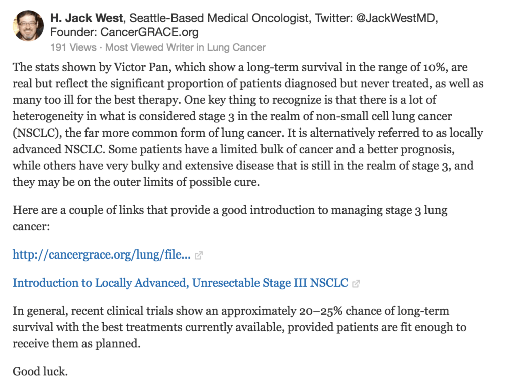 (5) I have stage 3 lung cancer, what are the chances of survival? - Quora