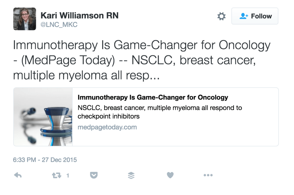 Kari-Williamson-RN-on-Twitter-22Immunotherapy-Is-Game-Changer-for-Oncology-MedPage-Today-NSCLC-breast-cancer-multiple-myeloma-all-resp...-httpst.coVIS8wuYtyX22