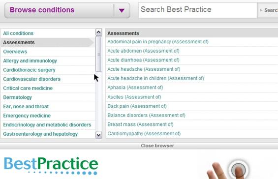 The BMJ Best Practice website - an overview of assessment type articles. 