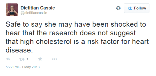 Dietitian Cassie tweet 